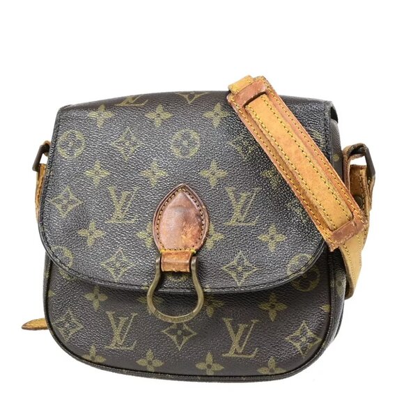 LOUIS VUITTON Saint Cloud MM Shoulder Bag Monogram Leather Brown - Picture 1 of 16